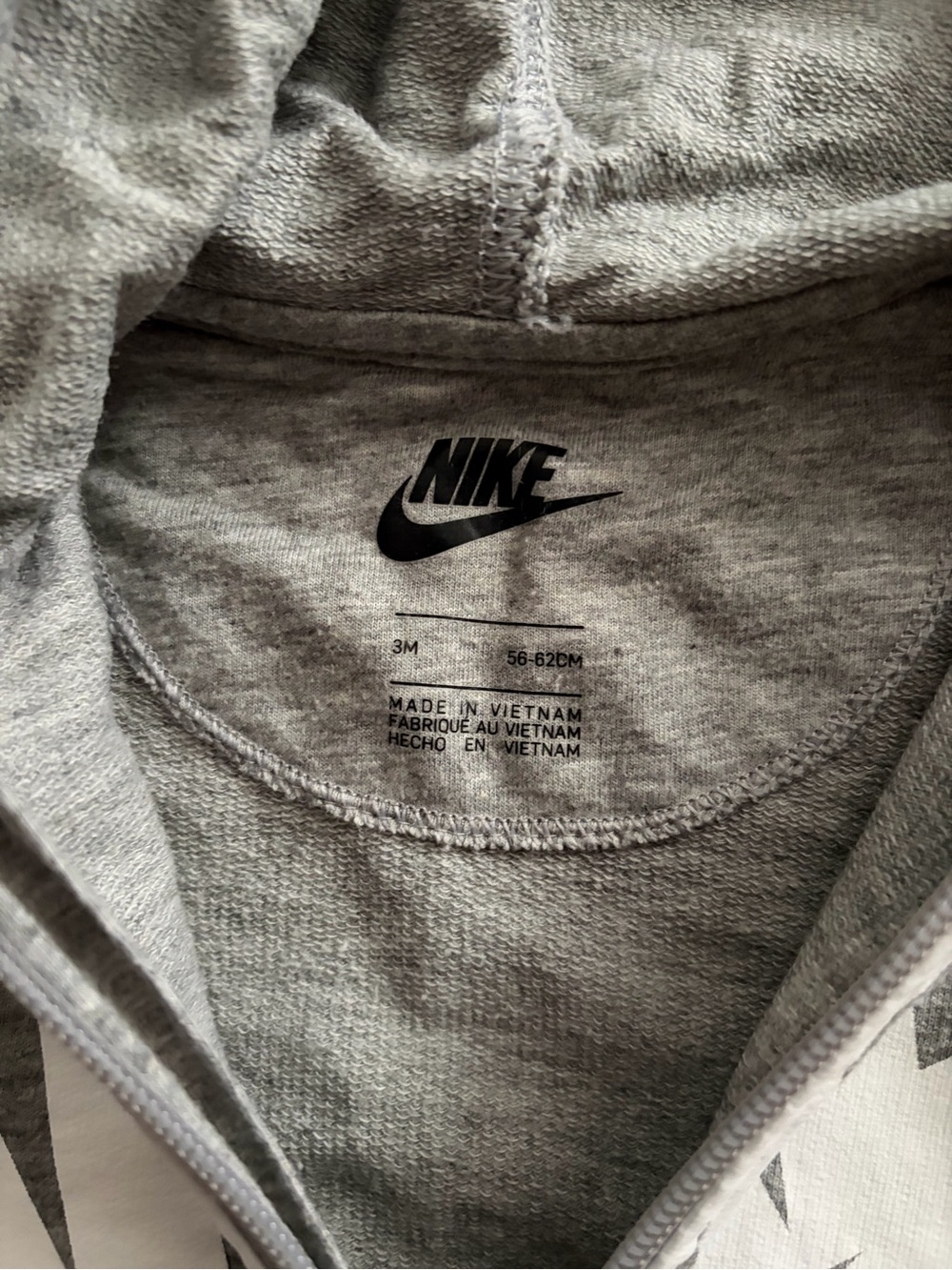 Nike | Baby Futura Logo Full-Zip Hooded Coverall Romper | Gray Size: 3M - Picture 4 of 7